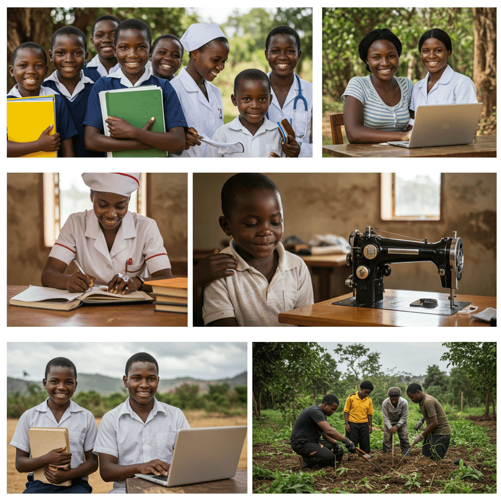Les six domaines dans lesquels la Fondation GMS veut agir.
